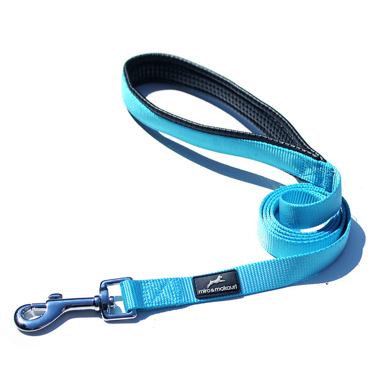 Miro & Makauri Nylon Dog Lead - Aqua Blue