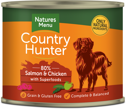 country hunter chicken and salmon tins